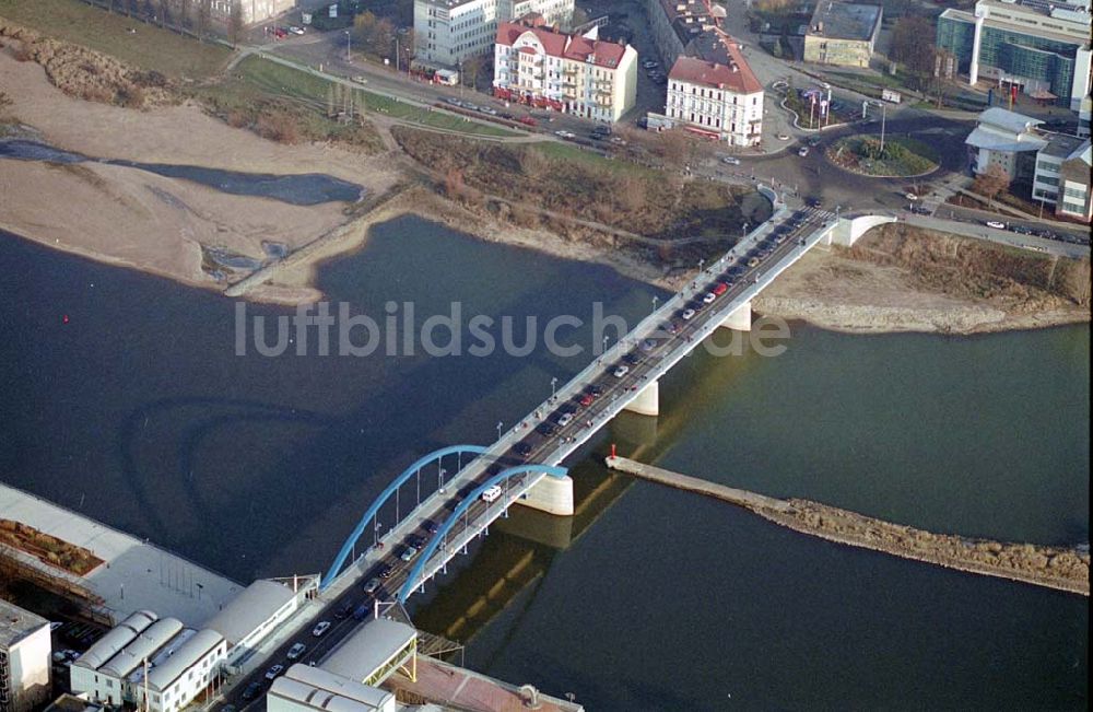 Frankfurt-Oder von oben - 18.12.2003 Brücke über die Oder, Frankfurt-Oder