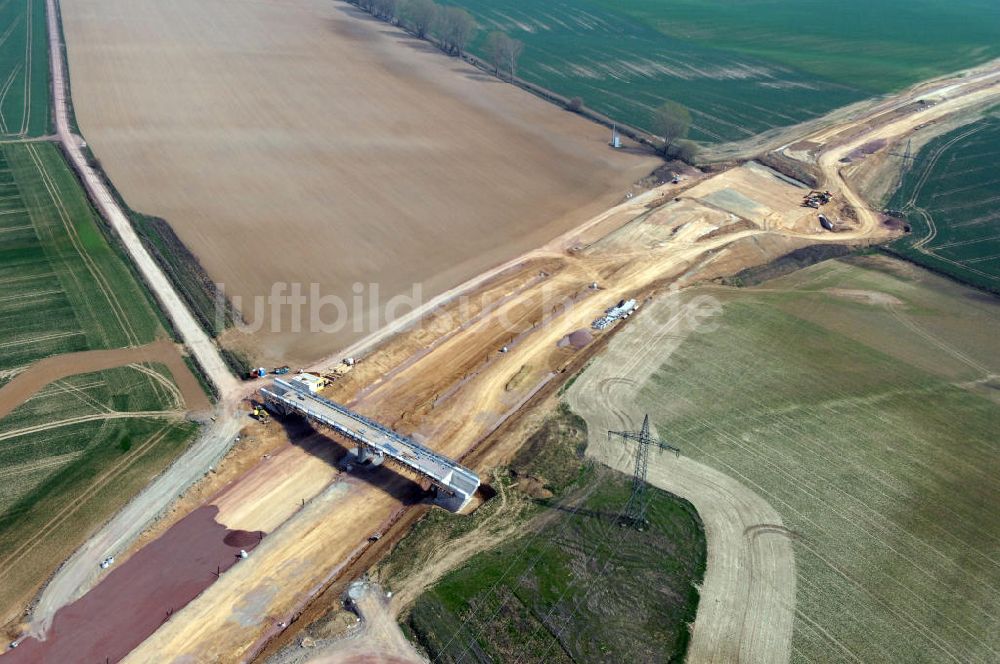 Luftaufnahme Hötzelsroda - Brücke über die A4 zwischen Hötzelsroda und Bolleroda