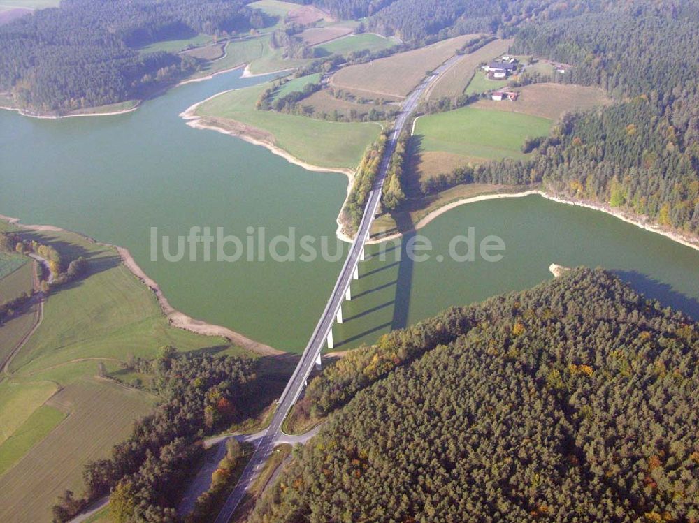 Luftbild Neunburg vorm Wald - Brücke am Eixendorfer Stausee