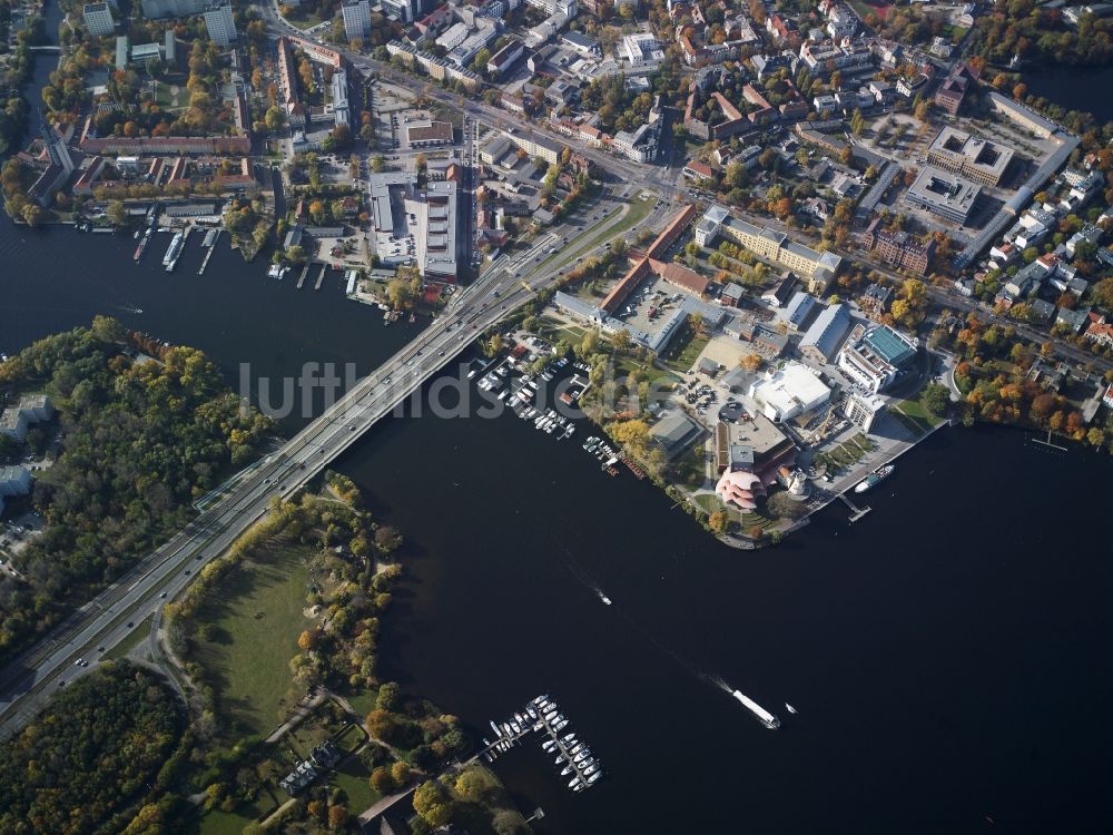 Luftbild Potsdam - Brücke der Nuthestraße in Potsdam im Bundesland Brandenburg