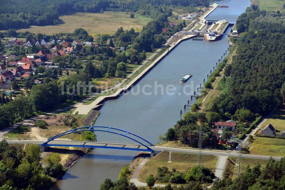 Wusterwitz von oben - Brücke und Schleuse Wusterwitz im Bundesland Brandenburg