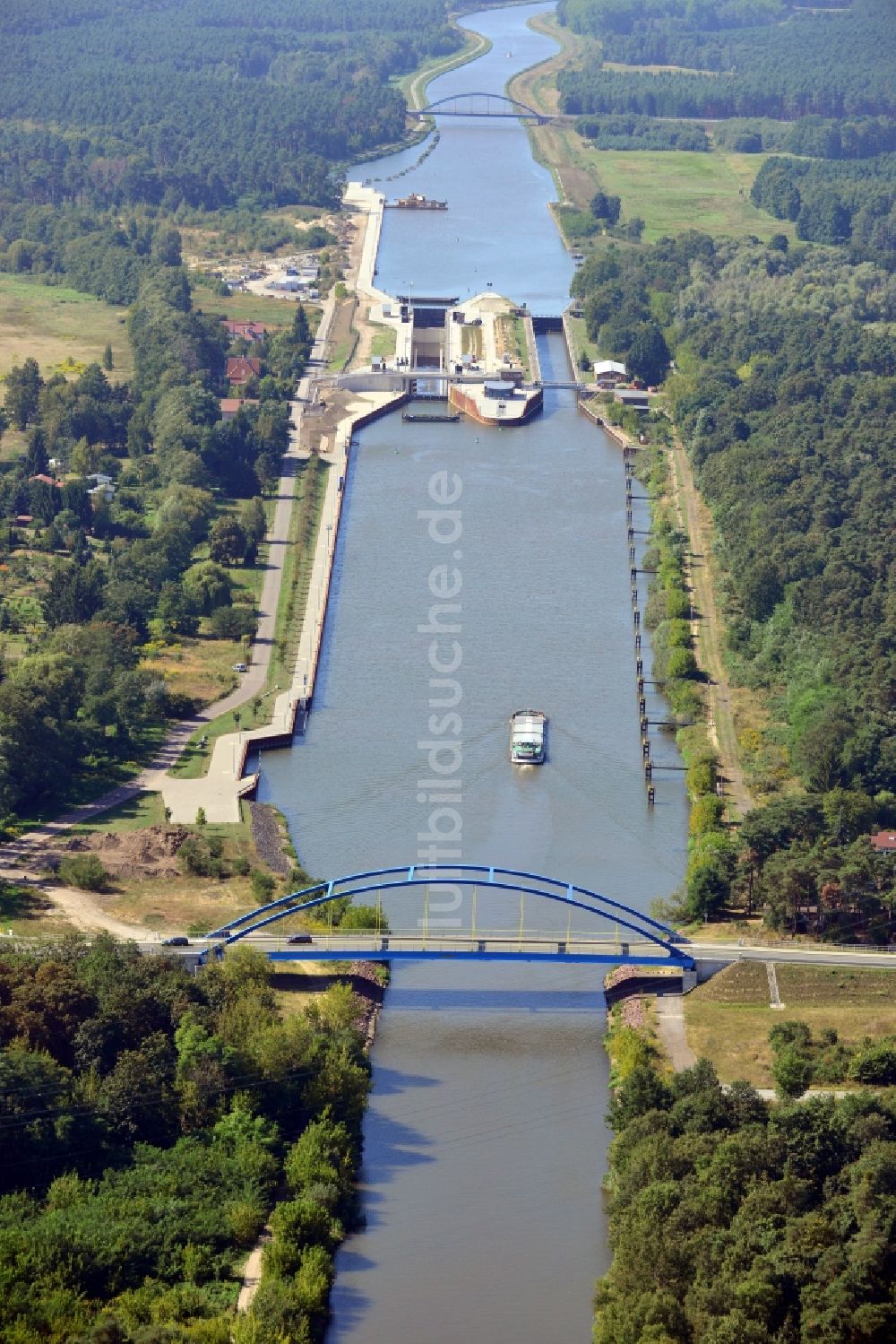 Luftbild Wusterwitz - Brücke und Schleuse Wusterwitz im Bundesland Brandenburg