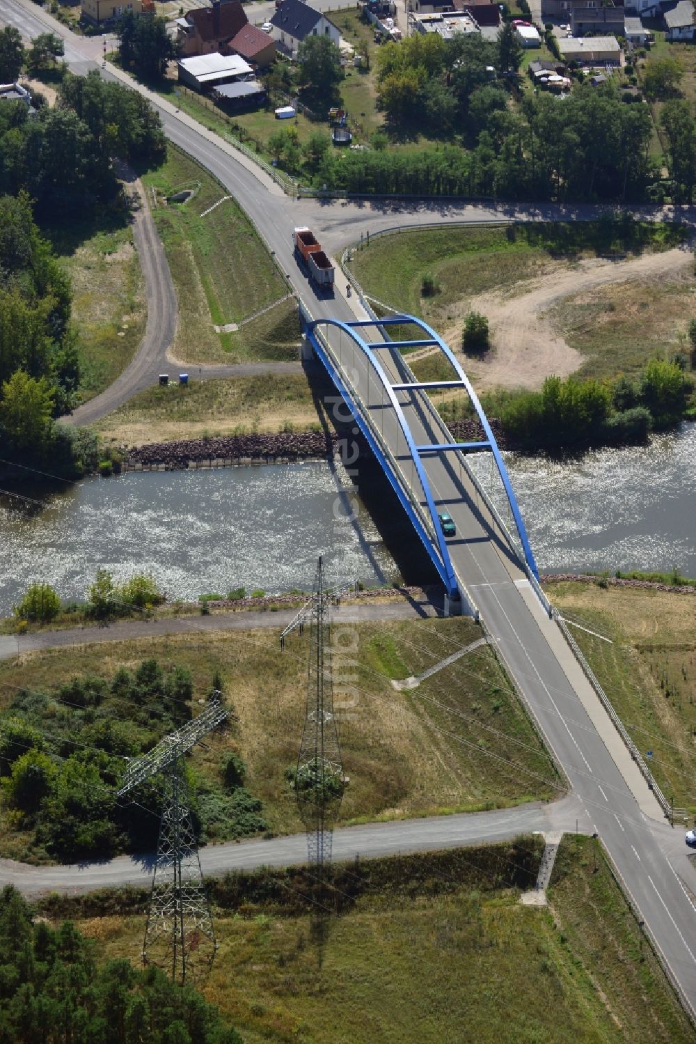 Wusterwitz aus der Vogelperspektive: Brücke Wusterwitz im Bundesland Brandenburg