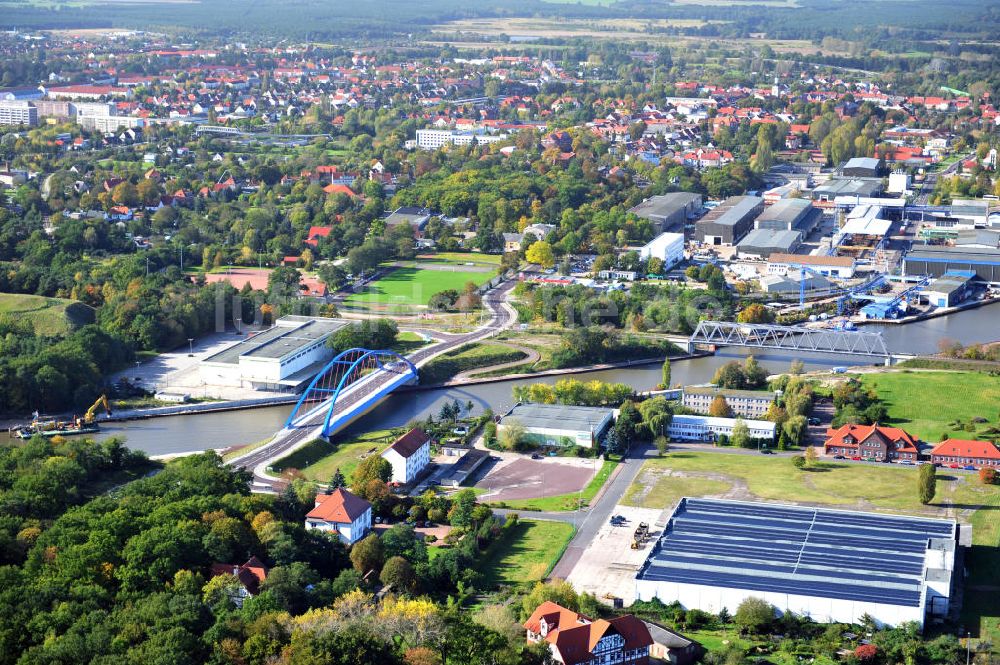 Luftbild Genthin - Brücken über Elbe-Havel-Kanal in Genthin