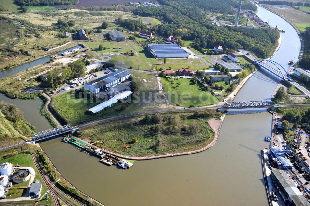 Luftbild Genthin - Brücken über Elbe-Havel-Kanal in Genthin