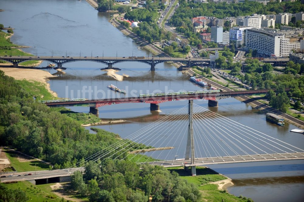 Luftbild Warschau / Warszawa - Brücken über die Weichsel in Warschau / Warszawa in Polen