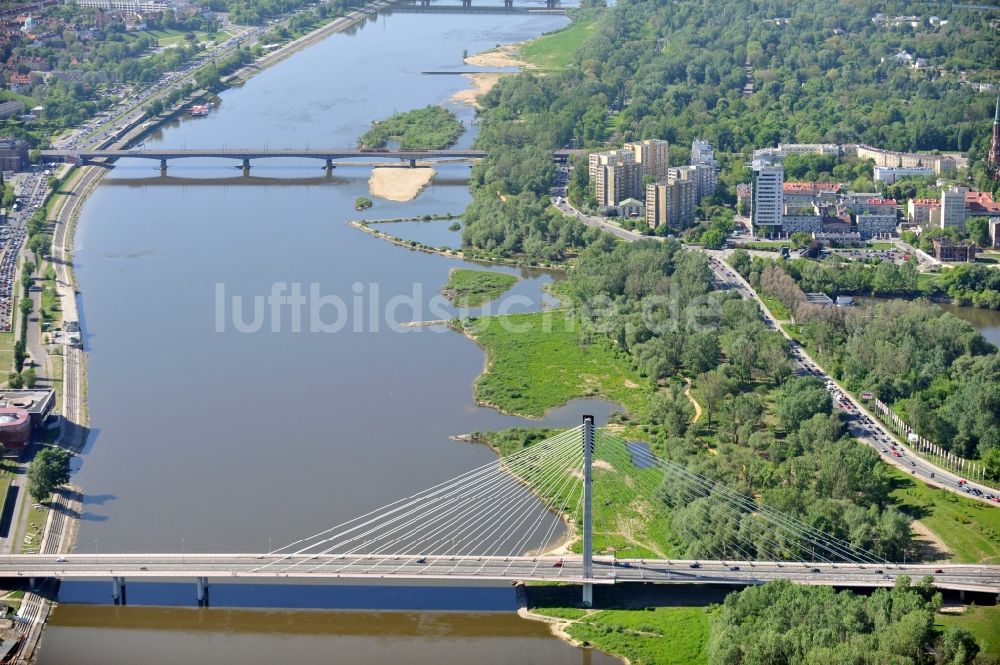 Luftbild Warschau / Warszawa - Brücken über die Weichsel in Warschau / Warszawa in Polen