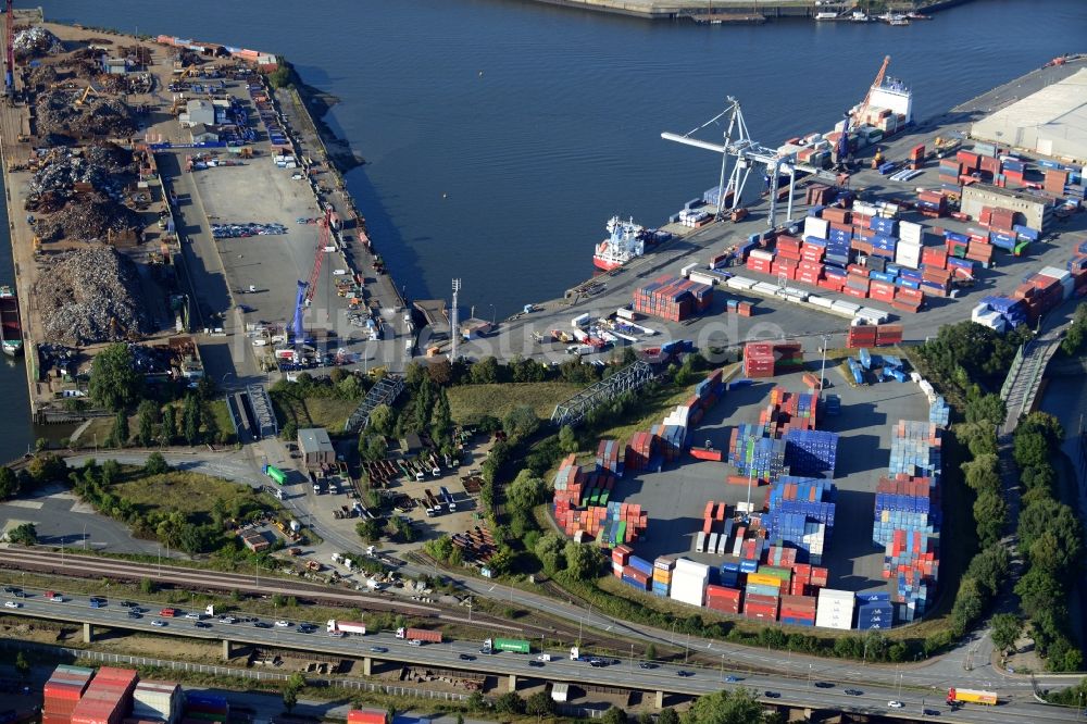 Luftaufnahme Hamburg - Brücken am Ellerholzkanal in Hamburg-Mitte / Steinwerder