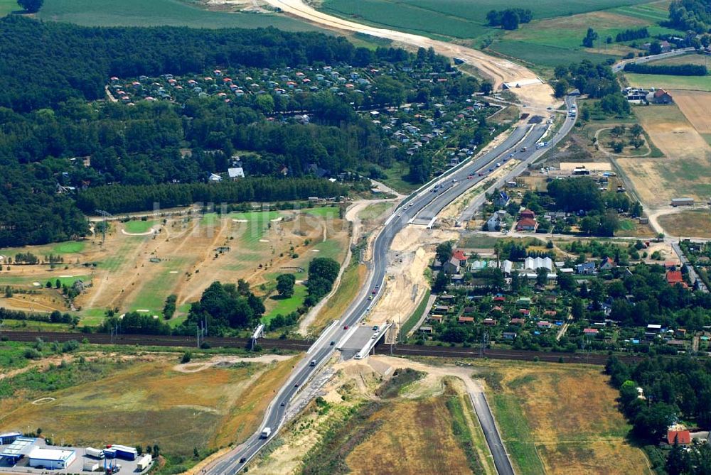 Luftbild Mahlow - Brückenbau an der Ortsumgehung B96 durch die Schälerbau Berlin GmbH