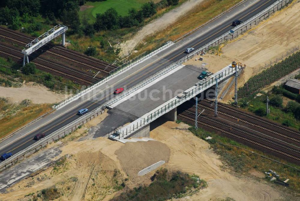 Luftaufnahme Mahlow - Brückenbau an der Ortsumgehung B96 durch die Schälerbau Berlin GmbH