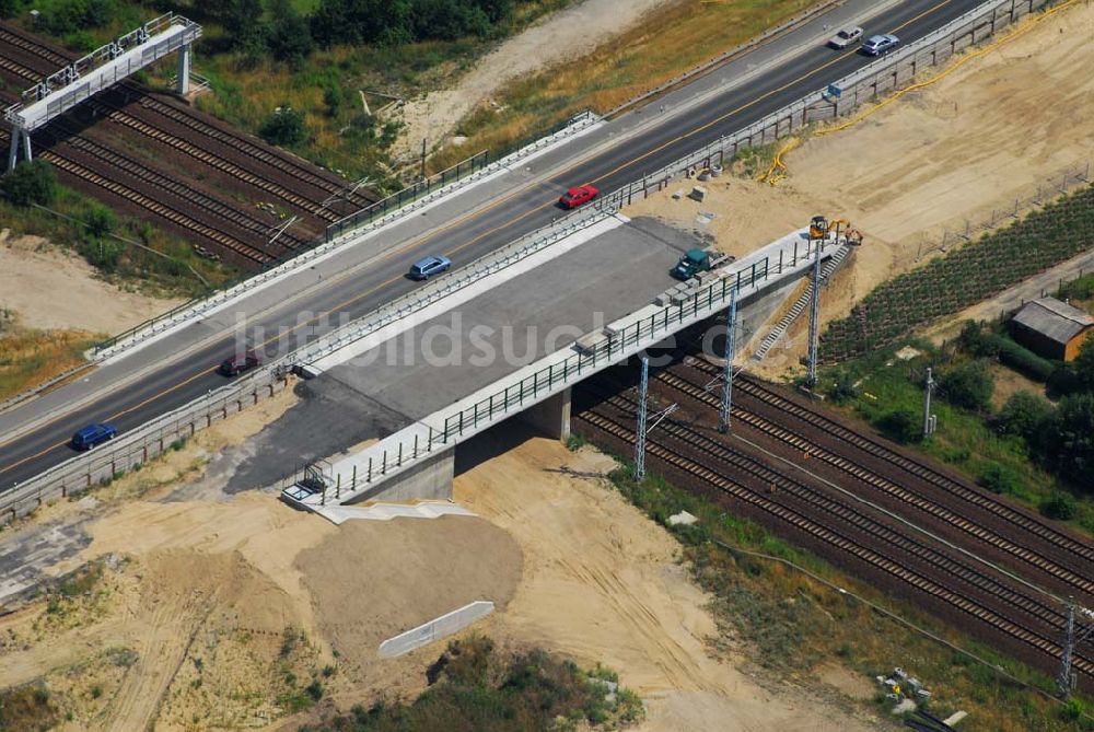 Mahlow von oben - Brückenbau an der Ortsumgehung B96 durch die Schälerbau Berlin GmbH