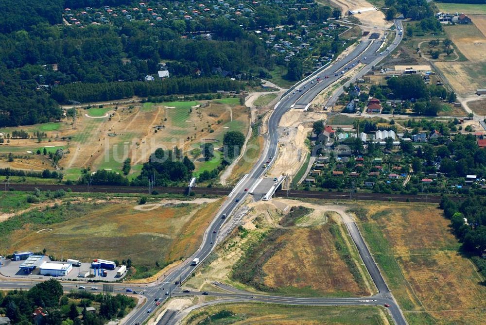 Luftbild Mahlow - Brückenbau an der Ortsumgehung B96 durch die Schälerbau Berlin GmbH