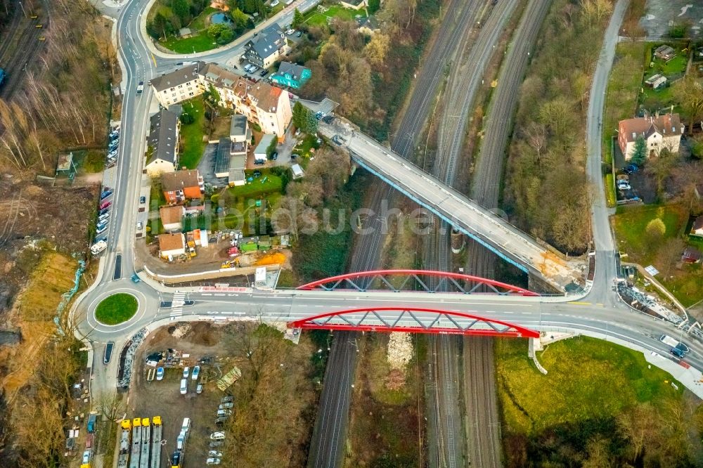 Bochum aus der Vogelperspektive: Brückenbauwerk entlang der Buselohstraße in Bochum im Bundesland Nordrhein-Westfalen, Deutschland