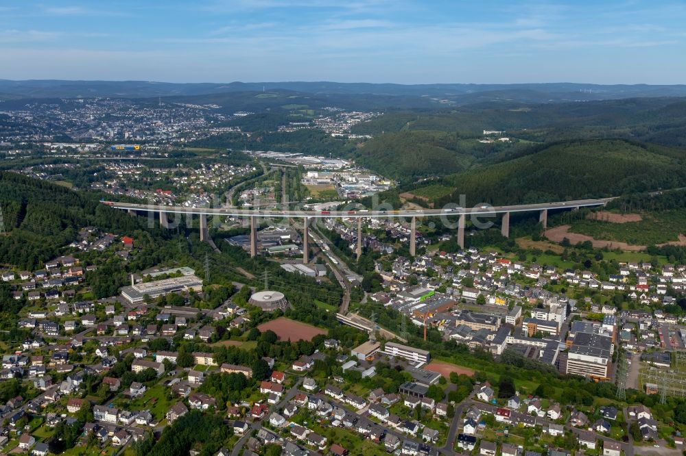 Luftaufnahme Siegen - Brückenbauwerk Siegtalbrücke in Siegen im Bundesland Nordrhein-Westfalen