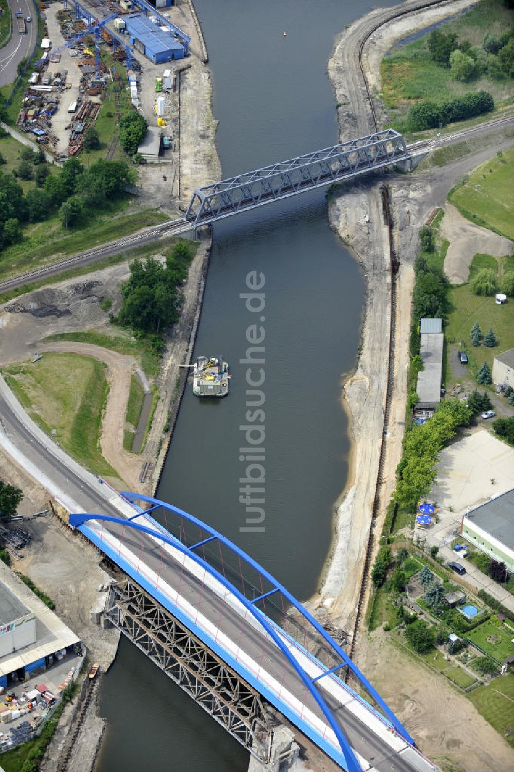 Luftbild Genthin - Brückenknoten Elbe-Havel-Kanal Genthin