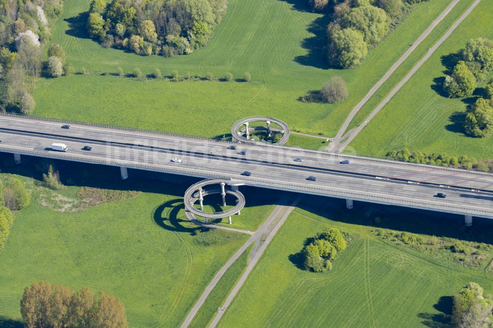 Luftbild Büderich - Brückenkonstruktion A44 in Büderich im Bundesland Nordrhein-Westfalen, Deutschland