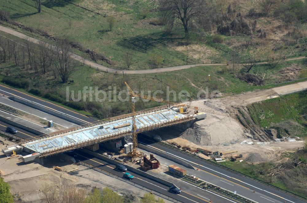 Berlin von oben - Brückenneubau / bridge construction site Berlin-Karow