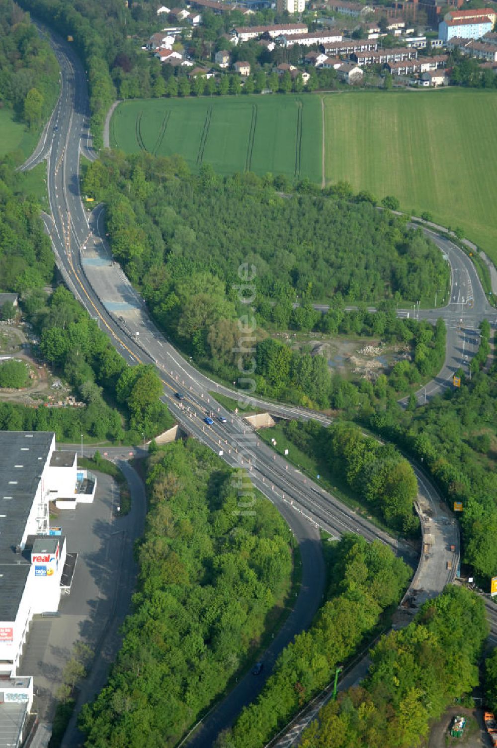 Goslar aus der Vogelperspektive: Brückenneubau an der Bundesfernstrasse B 6 / B241 Goslar