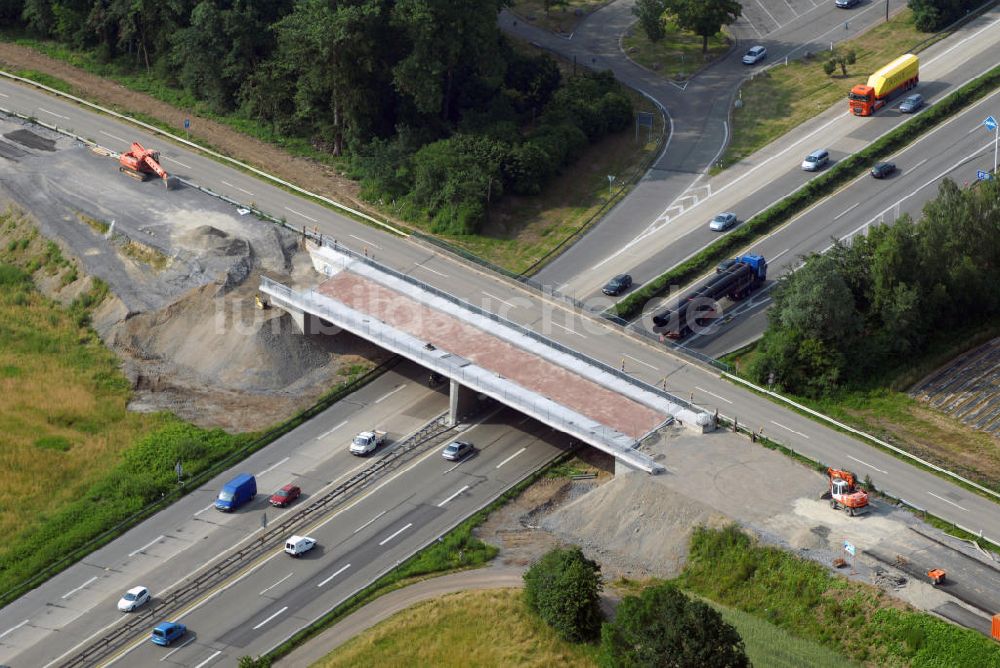 Luftbild Appenweier / OT Urloffen - Brückenneubau an einem Teilstück der Autobahn A5 bei Urloffen