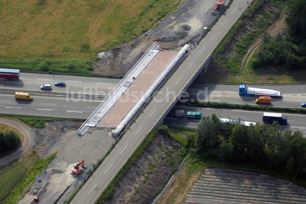 Appenweier / OT Urloffen von oben - Brückenneubau an einem Teilstück der Autobahn A5 bei Urloffen