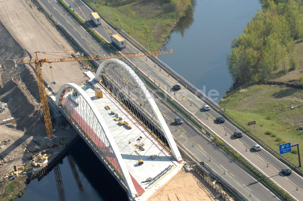 Brieselang von oben - Brückenneubau / new build bridge Brieselang