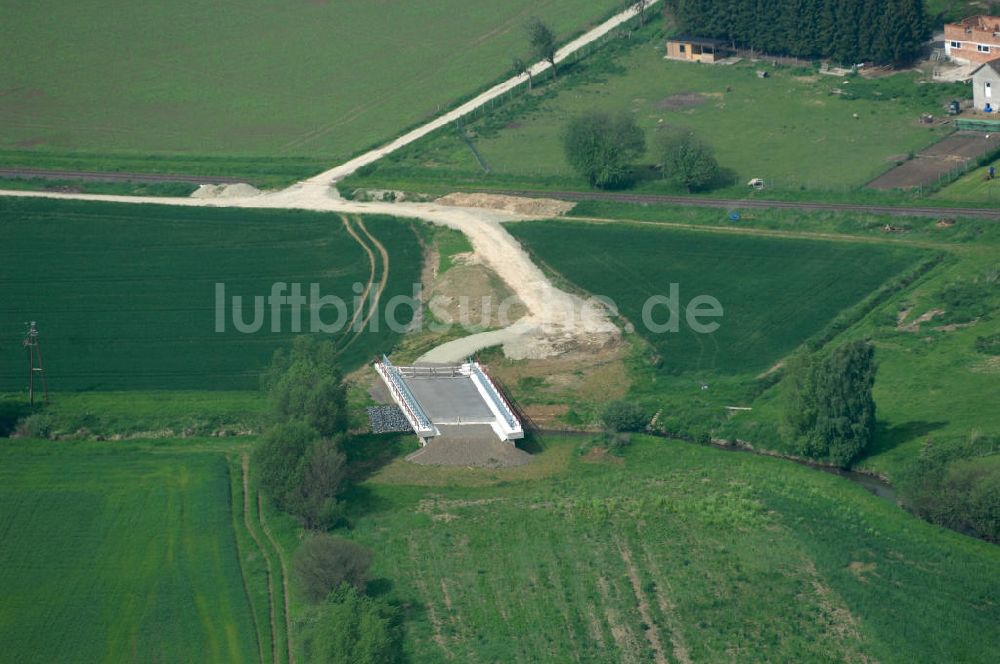 Luftaufnahme Sebexen - Brückenneubau an der Ortsumgehung Sebexen - Osterbruch in Niedersachsen