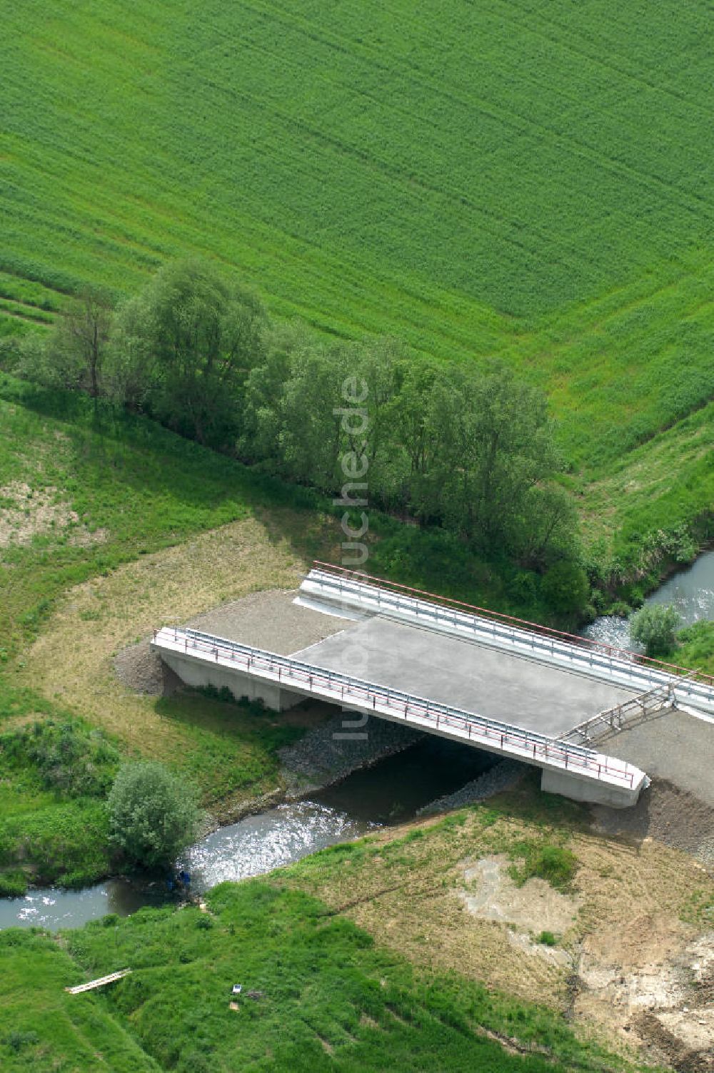 Luftbild Sebexen - Brückenneubau an der Ortsumgehung Sebexen - Osterbruch in Niedersachsen