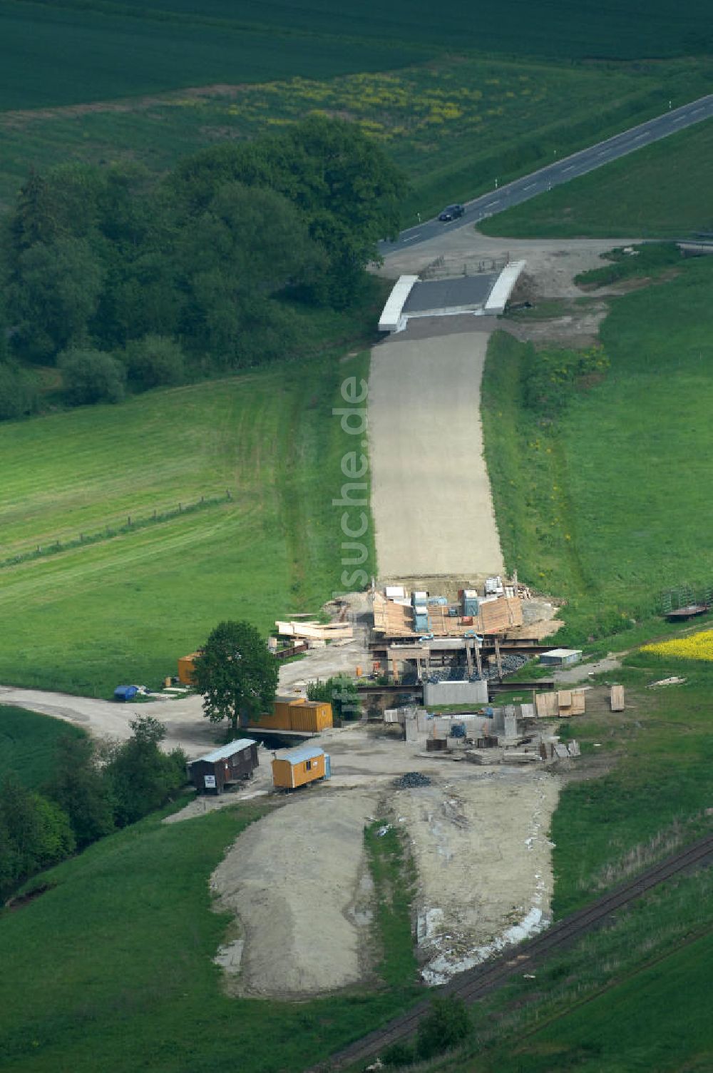 Luftbild Sebexen - Brückenneubau an der Ortsumgehung Sebexen - Osterbruch in Niedersachsen