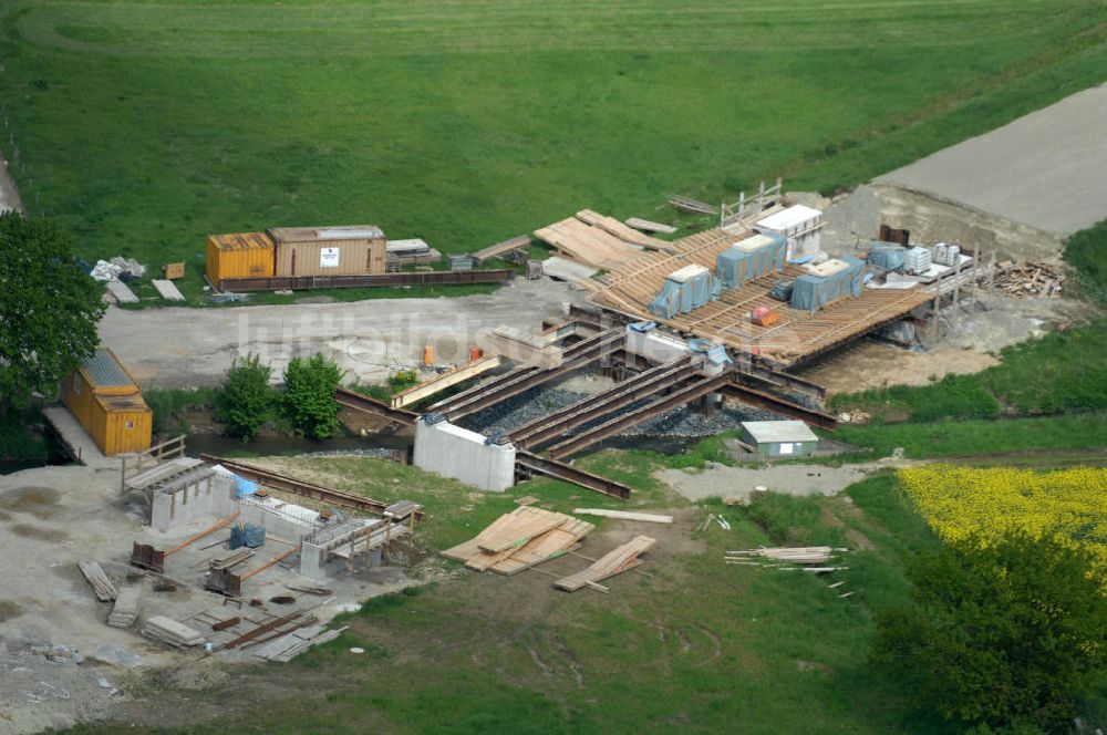 Luftaufnahme Sebexen - Brückenneubau an der Ortsumgehung Sebexen - Osterbruch in Niedersachsen