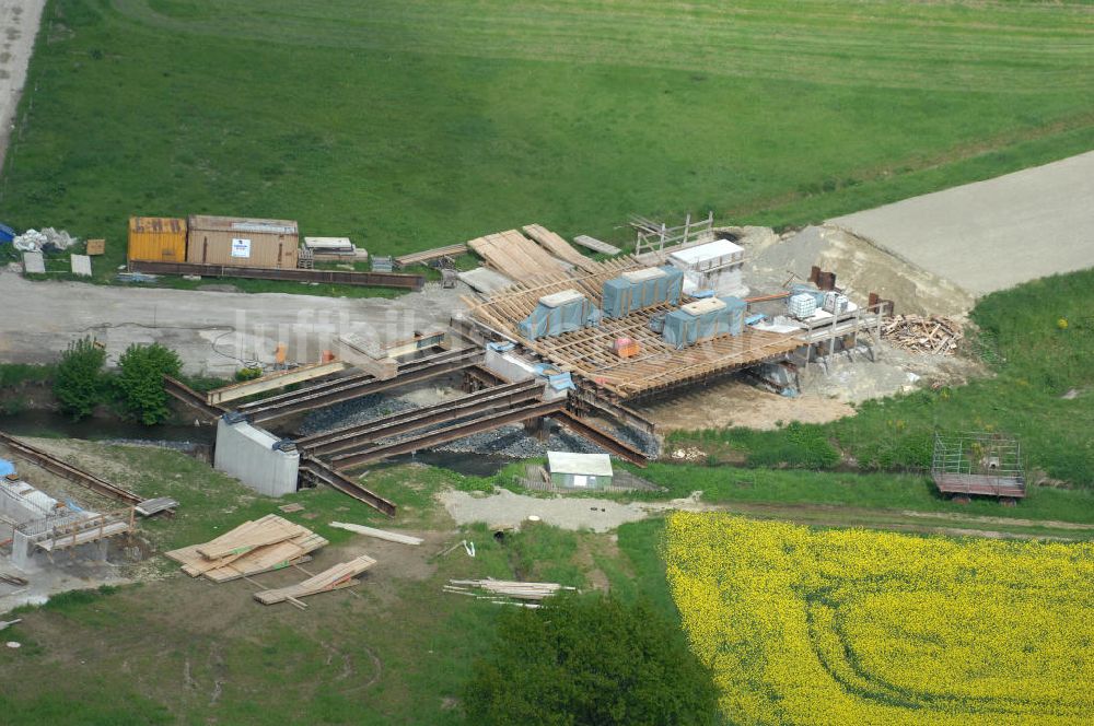 Sebexen von oben - Brückenneubau an der Ortsumgehung Sebexen - Osterbruch in Niedersachsen