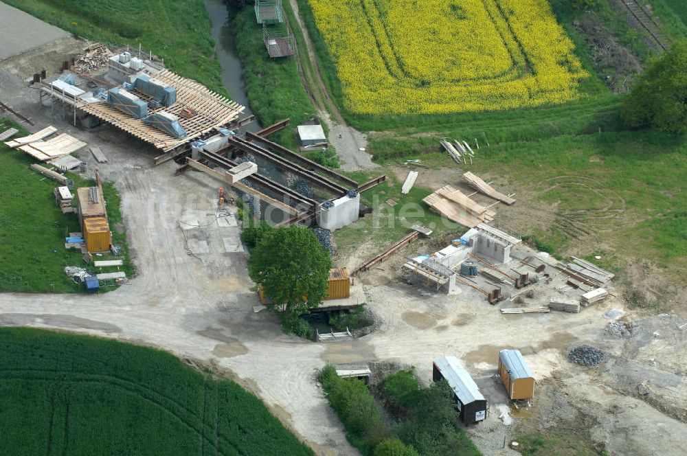 Luftbild Sebexen - Brückenneubau an der Ortsumgehung Sebexen - Osterbruch in Niedersachsen