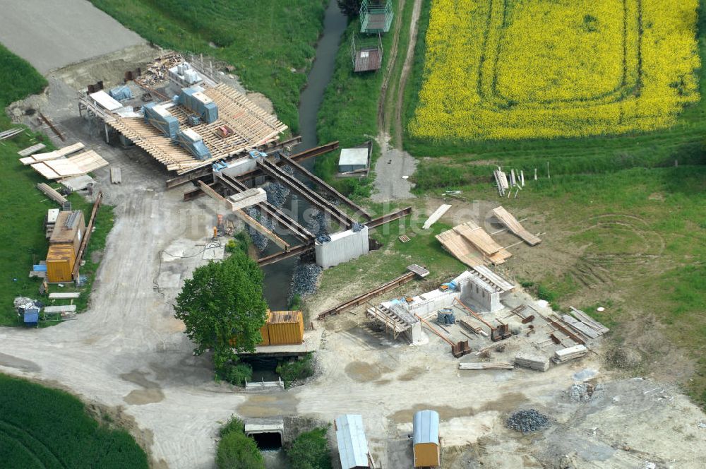 Luftaufnahme Sebexen - Brückenneubau an der Ortsumgehung Sebexen - Osterbruch in Niedersachsen