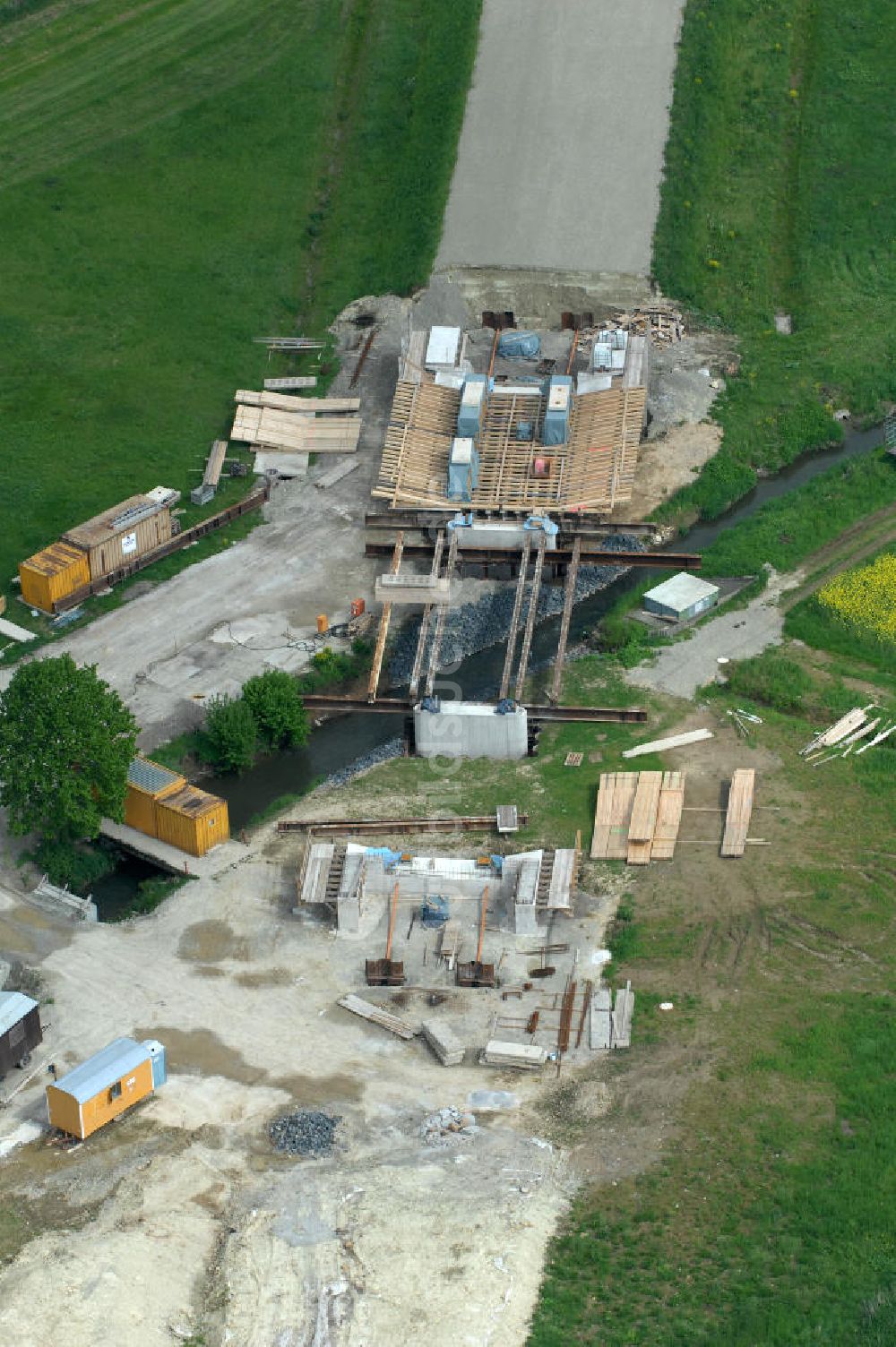 Sebexen aus der Vogelperspektive: Brückenneubau an der Ortsumgehung Sebexen - Osterbruch in Niedersachsen