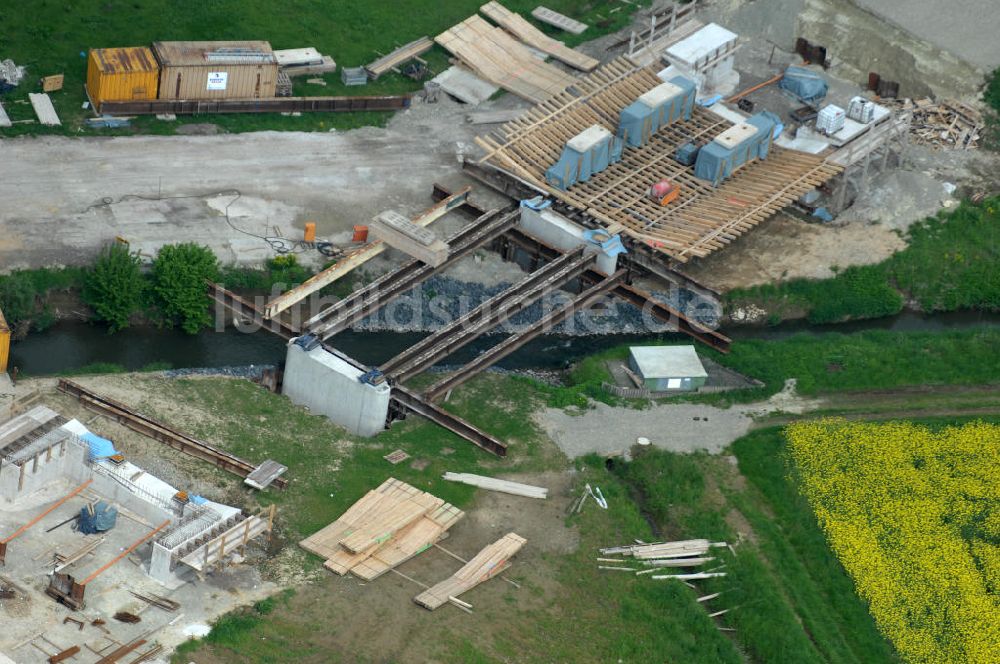 Luftbild Sebexen - Brückenneubau an der Ortsumgehung Sebexen - Osterbruch in Niedersachsen