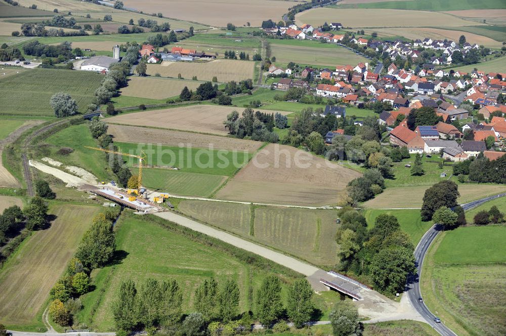 Sebexen von oben - Brückenneubau an der Ortsumgehung Sebexen - Osterbruch in Niedersachsen