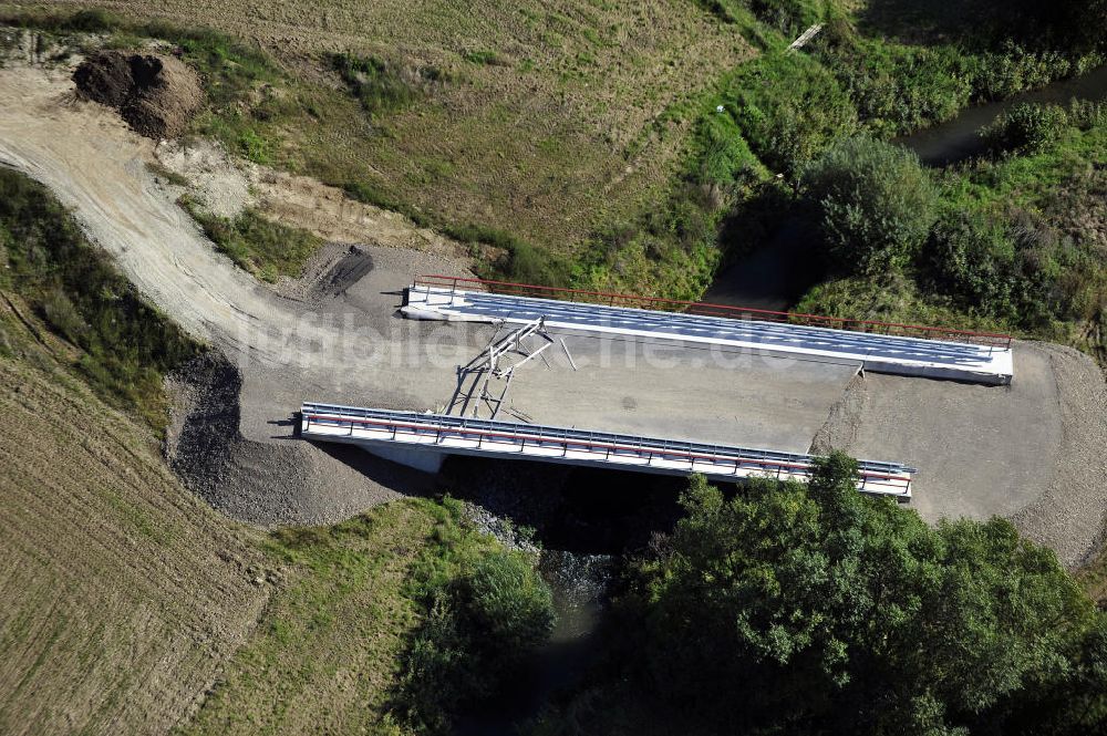 Luftbild Sebexen - Brückenneubau an der Ortsumgehung Sebexen - Osterbruch in Niedersachsen