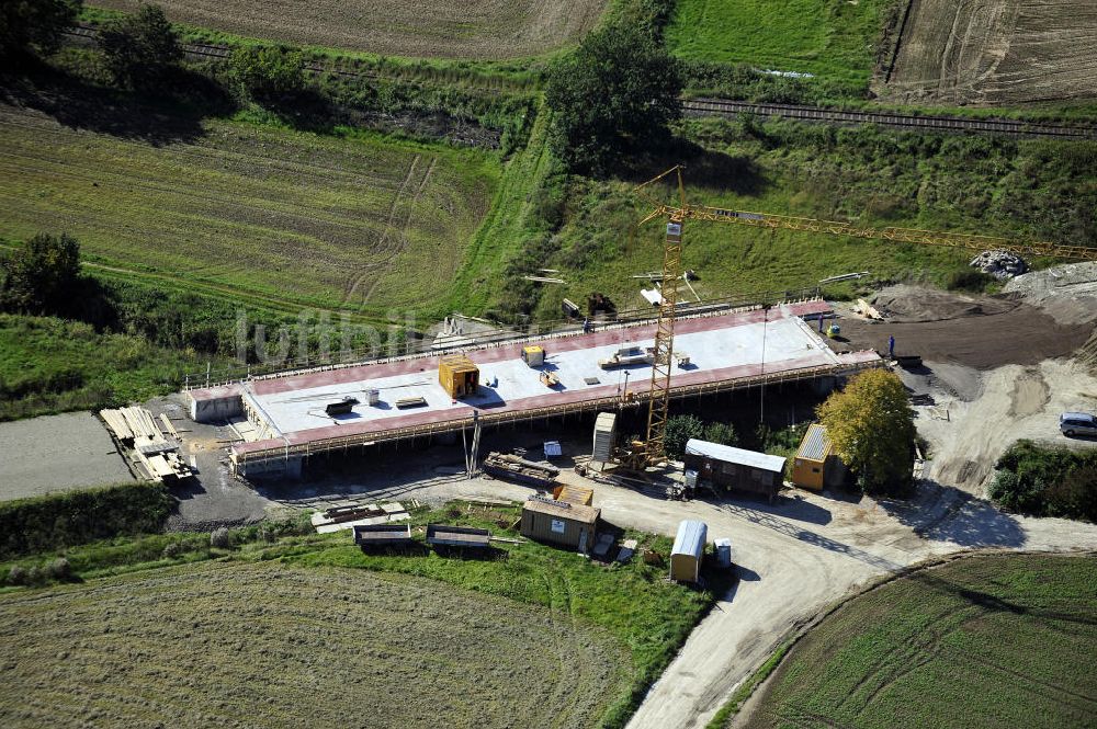 Luftaufnahme Sebexen - Brückenneubau an der Ortsumgehung Sebexen - Osterbruch in Niedersachsen