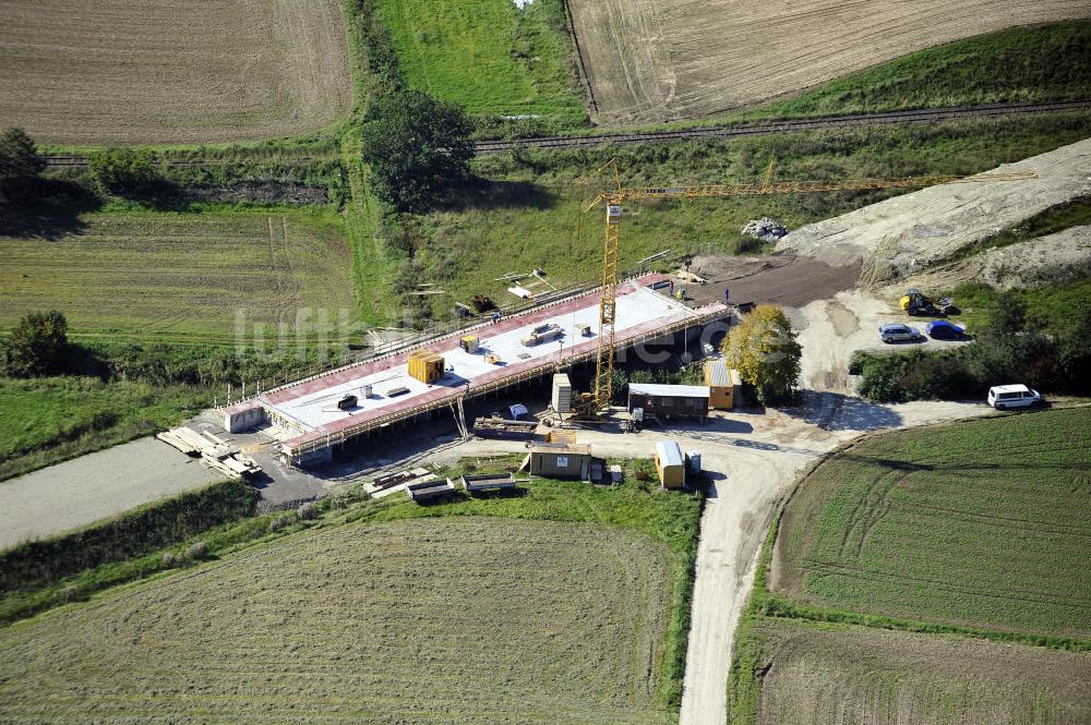 Luftaufnahme Sebexen - Brückenneubau an der Ortsumgehung Sebexen - Osterbruch in Niedersachsen