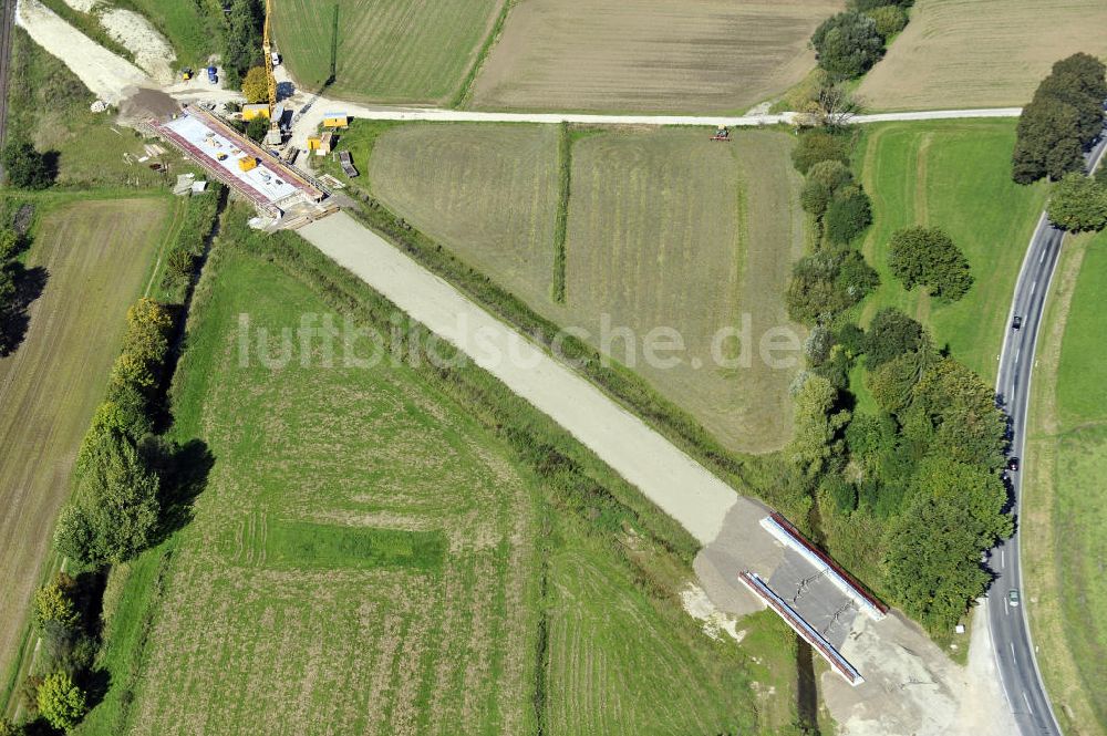 Sebexen aus der Vogelperspektive: Brückenneubau an der Ortsumgehung Sebexen - Osterbruch in Niedersachsen