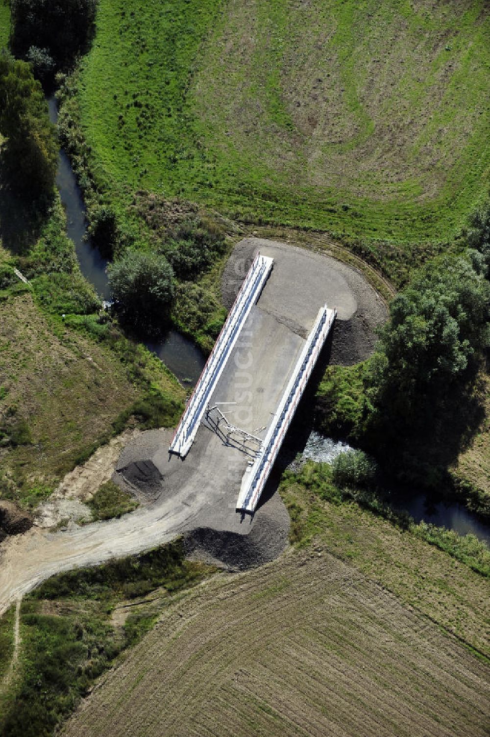 Sebexen aus der Vogelperspektive: Brückenneubau an der Ortsumgehung Sebexen - Osterbruch in Niedersachsen