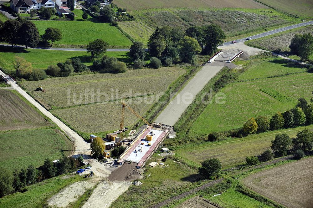 Sebexen von oben - Brückenneubau an der Ortsumgehung Sebexen - Osterbruch in Niedersachsen