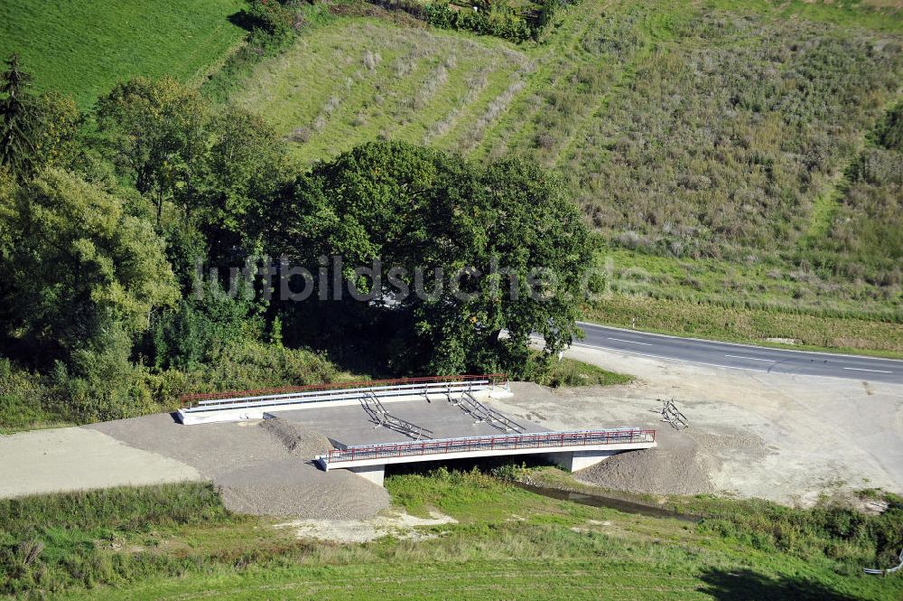 Luftbild Sebexen - Brückenneubau an der Ortsumgehung Sebexen - Osterbruch in Niedersachsen