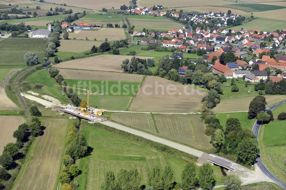 Luftaufnahme Sebexen - Brückenneubau an der Ortsumgehung Sebexen - Osterbruch in Niedersachsen