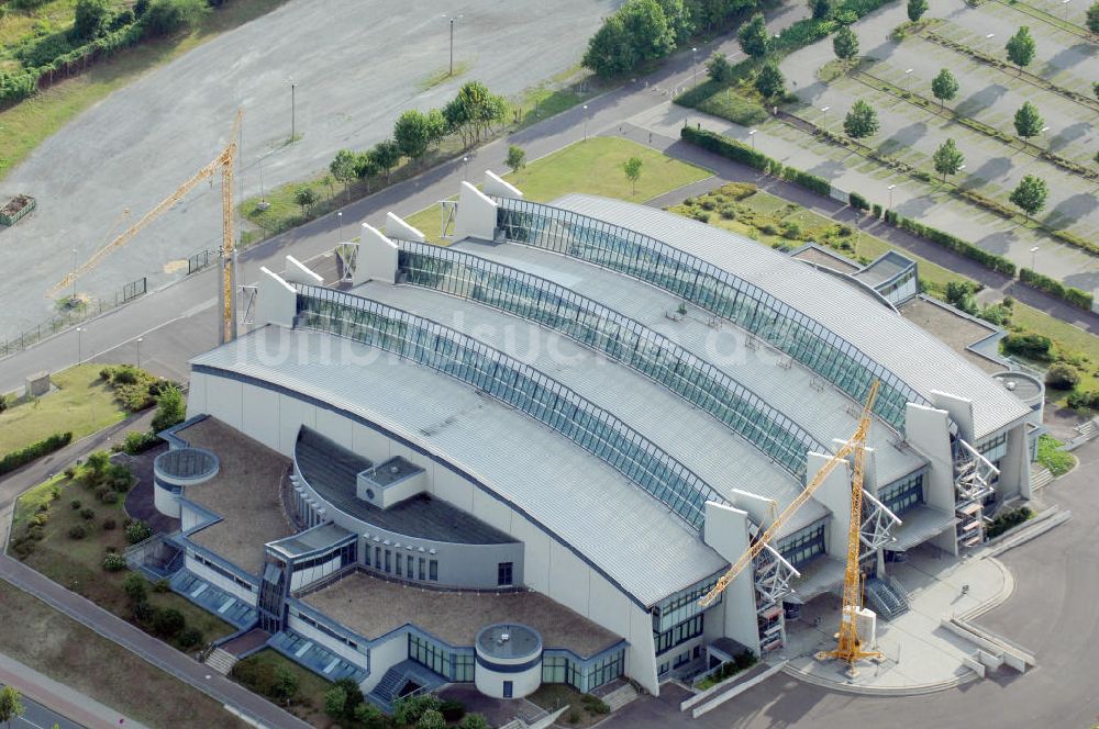 Magdeburg aus der Vogelperspektive: Bördelandhalle in Magdeburg-Brückfeld