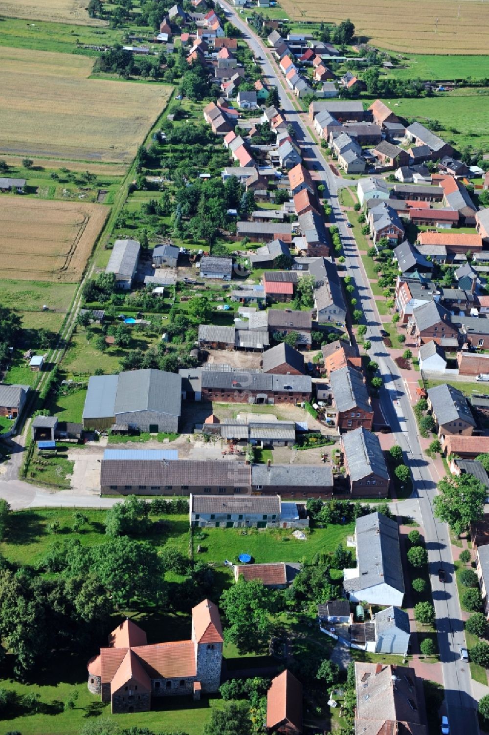 Breddin von oben - Breddin im Bundesland Brandenburg