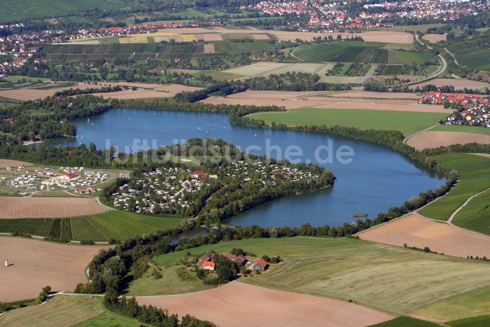 Löwenstein von oben - Breitenauer See bei Löwenstein