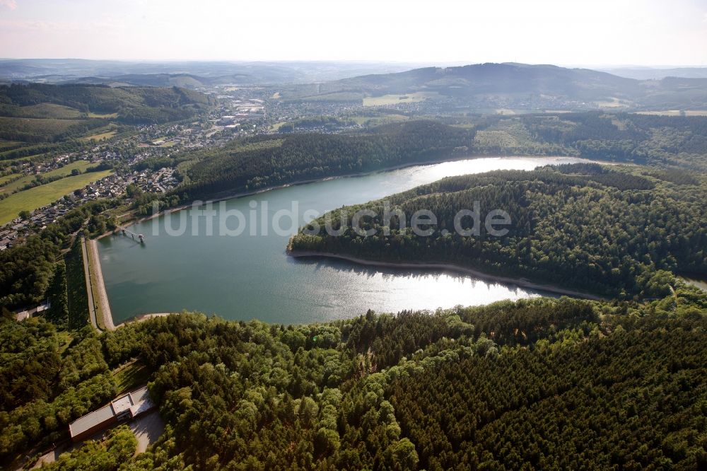 Hilchenbach von oben - Breitenbachtalsperre in Hilchenbach im Bundesland Nordrhein-Westfalen