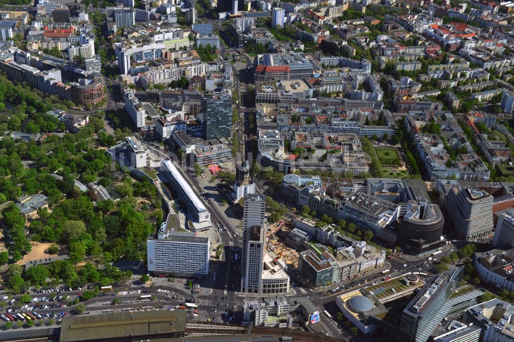 Luftbild Berlin - Breitscheidplatz in der City-West im Stadtteil Charlottenburg von Berlin