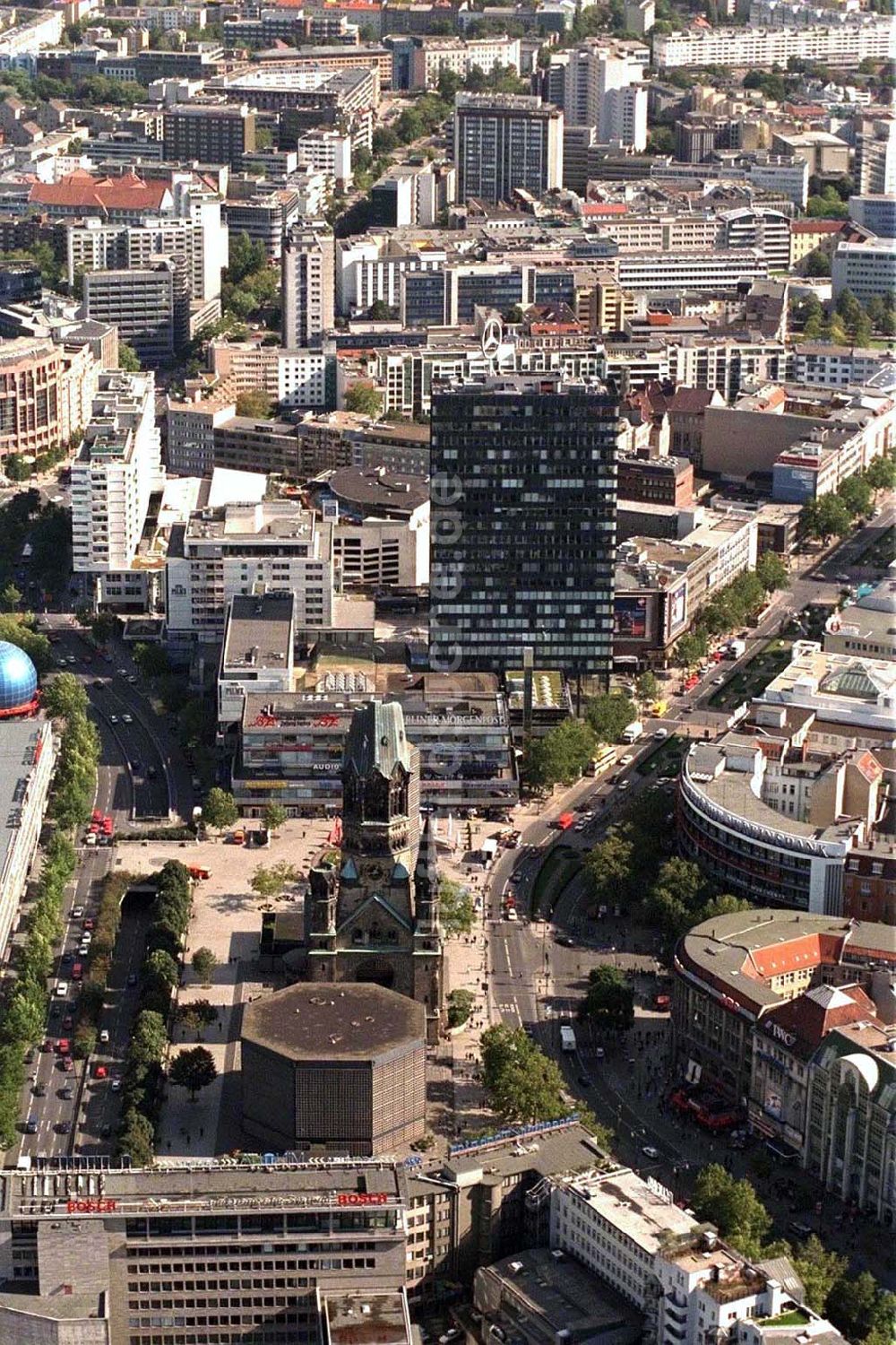 Berlin von oben - Breitscheidplatz und Gedächtniskirche in Berlin-Charlottenburg.