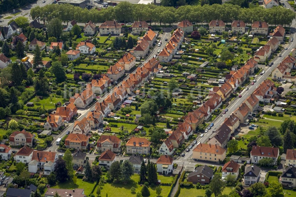 Luftaufnahme Soest - Bürgersiedlung in der Herenfridstraße und dem Herenfridgässchen in Soest im Bundesland Nordrhein-Westfalen